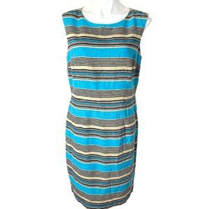 The Limited dress size 12 linen blend blue multi women dress. Excellent cond